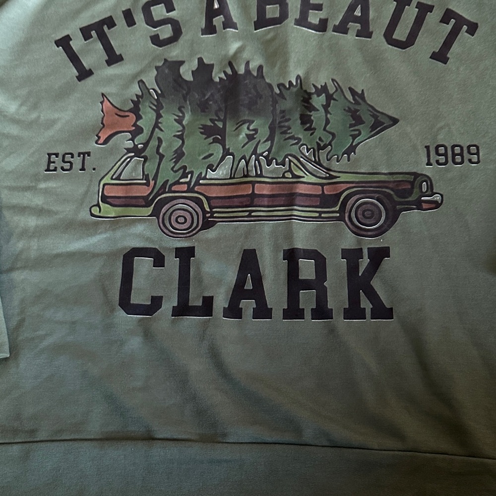 Green Graphic Sweatshirt Christmas vacation holiday sweatshirt - Picture 5 of 6
